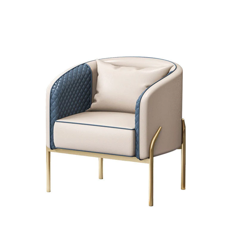 Glam Metal Dining Room Chairs Leather Dining Armless Chair for Restaurant Use