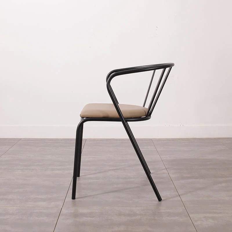 Contemporary Chairs Dining Arm Windsor Back Side Chairs with Metal Legs for Kitchen