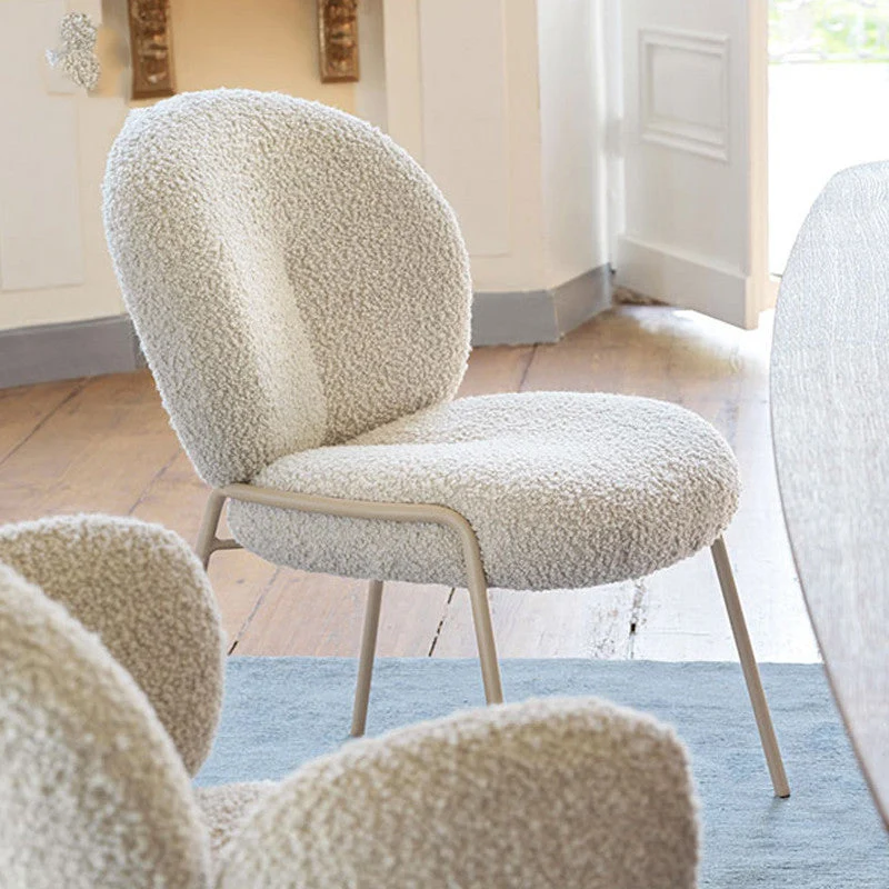 Contemporary Kitchen Dining Chairs Upholstered Side Chairs with Metal Base
