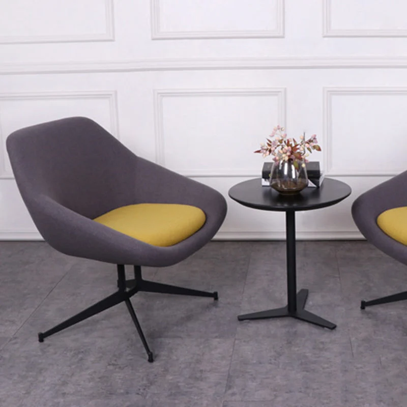 Modern Minimalist Steel Velvet Sponge Square Arc Accent Chair Lounge Chair Backrest For Living Room