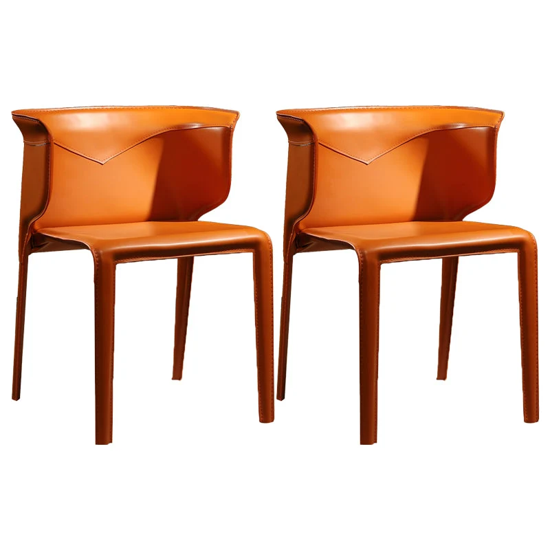 Contemporary Leather Dining Chair Arm Wingback Side Chair for Home Use