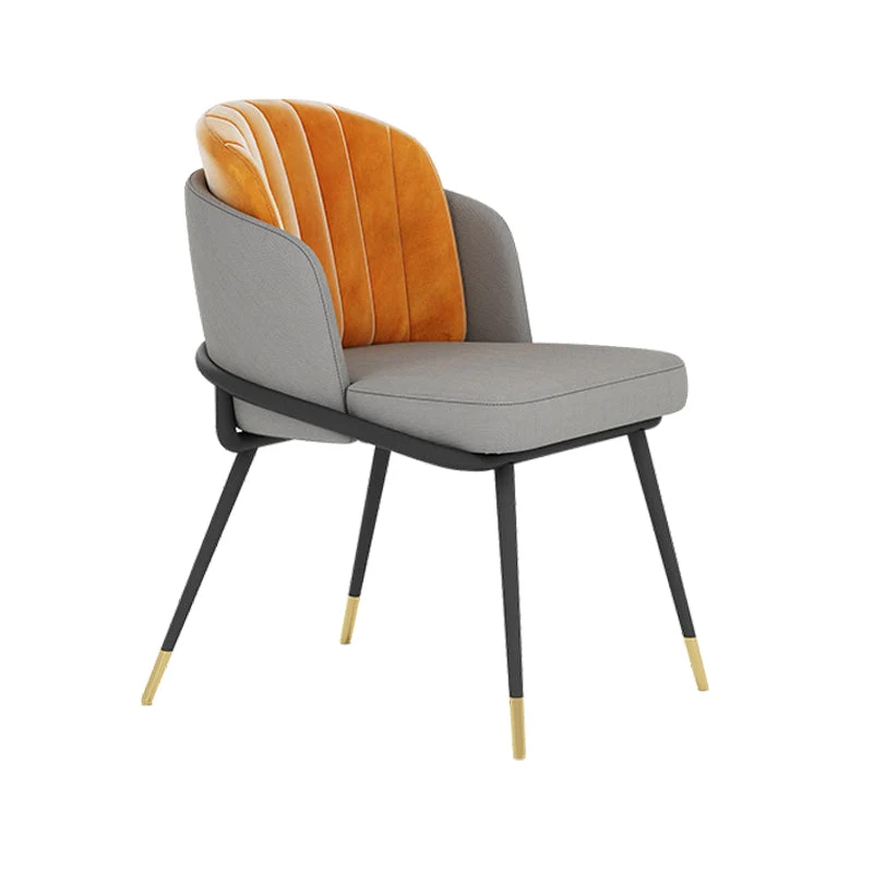 Scandinavian Armless Solid Back Chair for Home Upholstered Side Chair