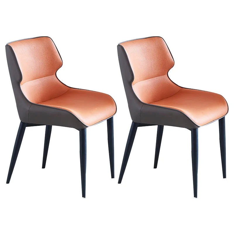 Contemporary Style Chair Dining Arm Wingback Side Chair with Metal Legs for Kitchen