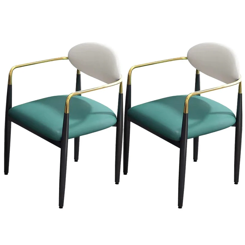 Glam Kitchen Dining Arm Chair Upholstered Dining Chairs for Home