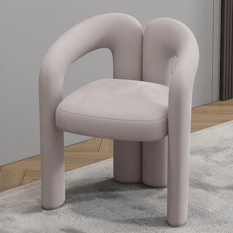 Designer Home Open Arm Chair Velvet Matte Finish Dining Chair