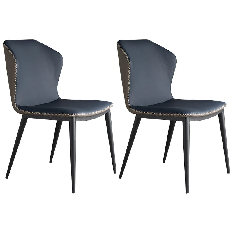 Modern Leather Home Side Chair Matte Finish Wingback Dining Chair