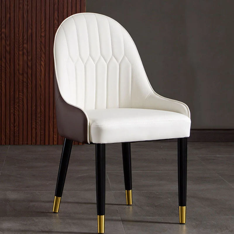 Scandinavian Upholstered Dining Side Chairs Solid Back Dining Side Chair