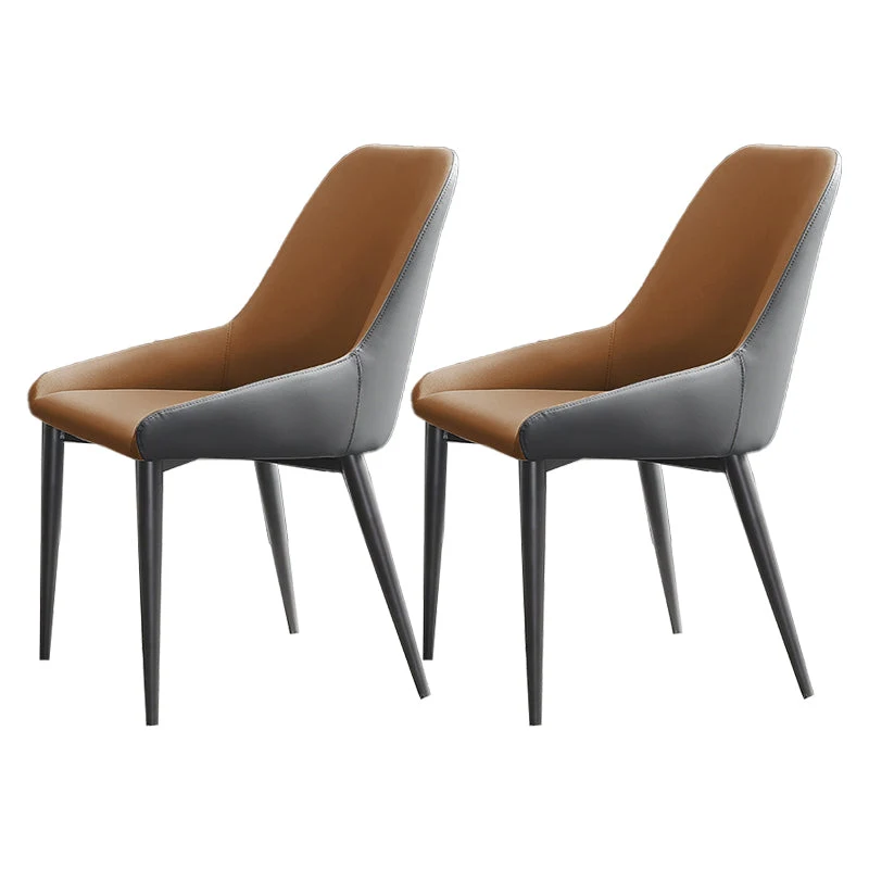Contemporary Dining Chair Arm Side Chair for Kitchen with Metal Legs