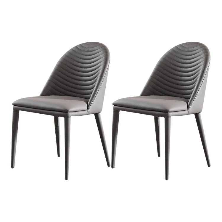 Designer Restaurant Parsons Chair Leather Matte Finish Dining Chair