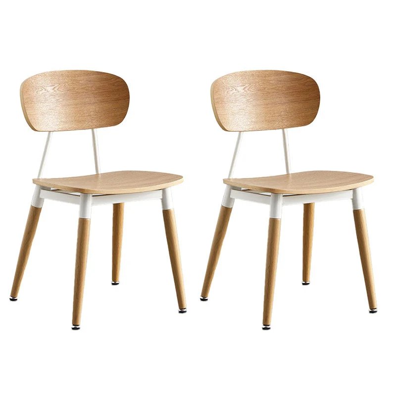 Scandinavian Open Back Dining Chairs Armless Wood Side Chairs