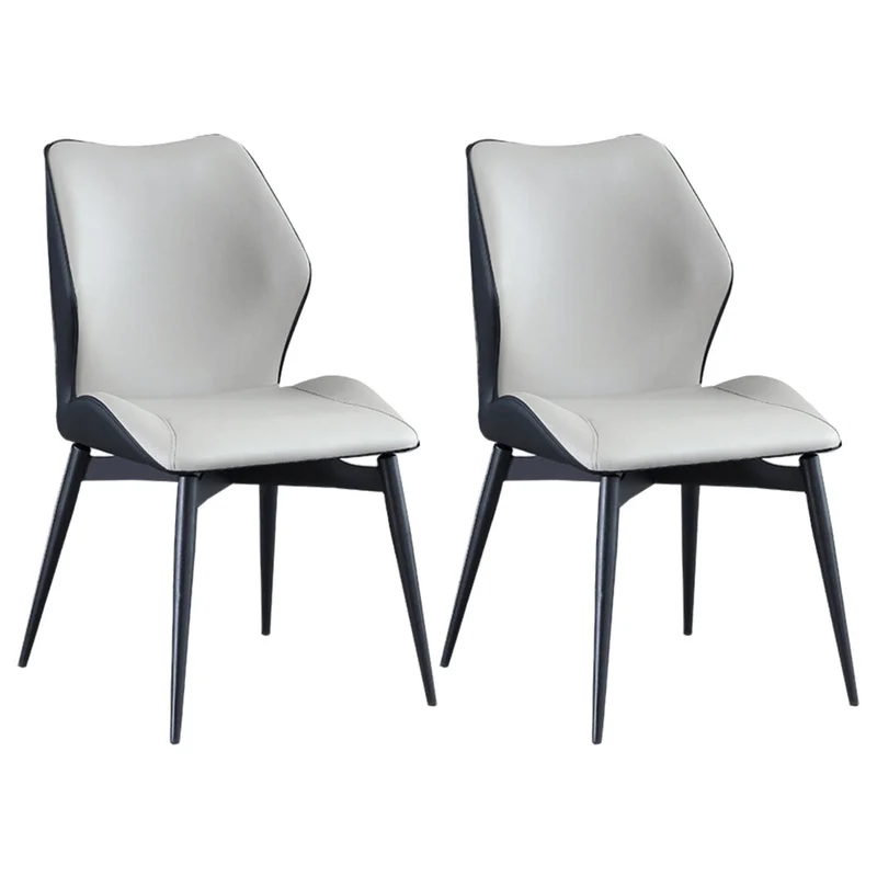 Modern Coffee Shop Wingback Chair Leather Matte Finish Dining Chair