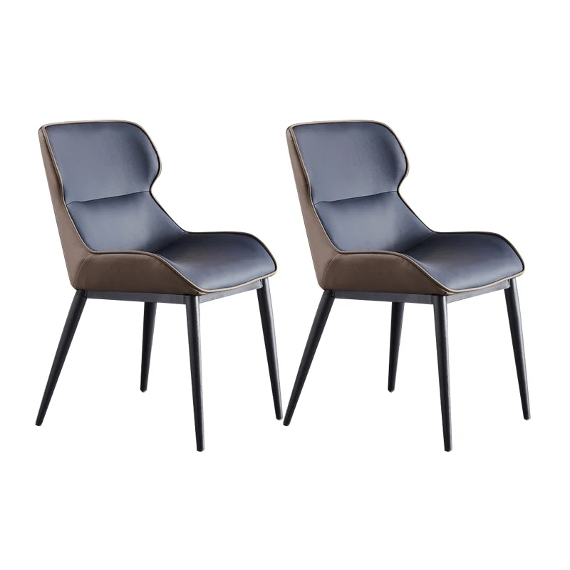 Industrial Design Wingback Parsons Chairs Leather Dining Side Chair