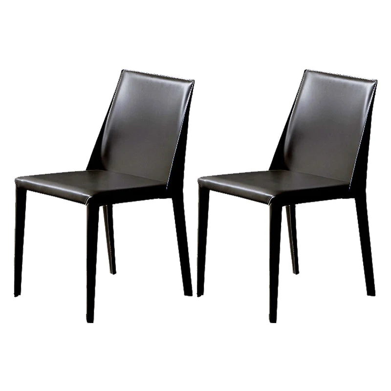 Designer Style Solid Back Chair Home Leather Matte Finish Dining Chair