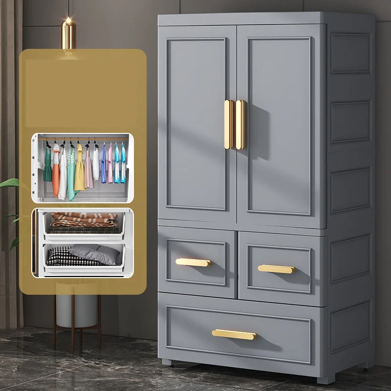 Hinged Wardrobe Cabinet Modern Plastic Storage Cabinet for Bedroom