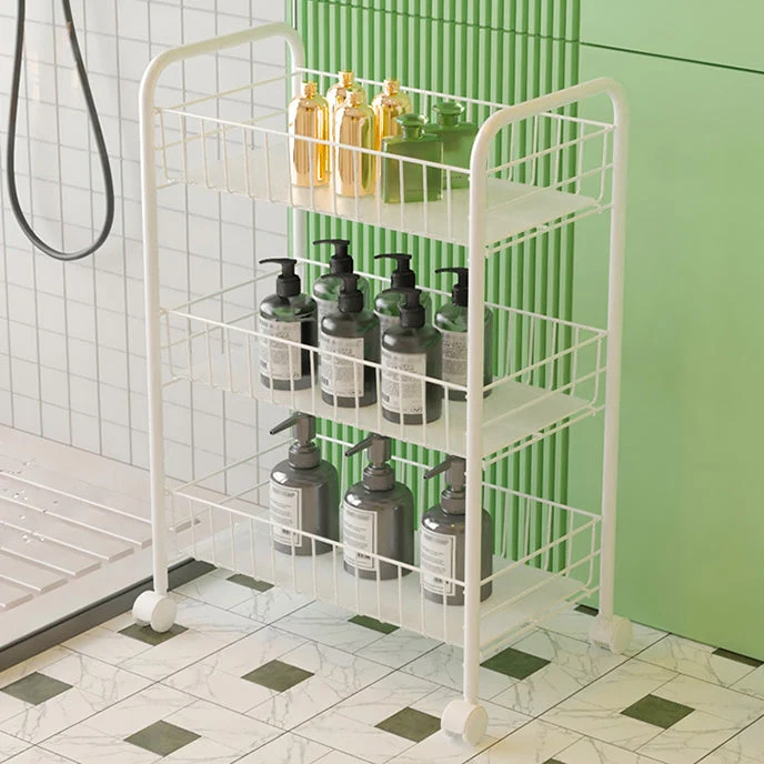 Modern Etagere Metal Bookcase Open Back Bookshelf for Balcony and Living Room