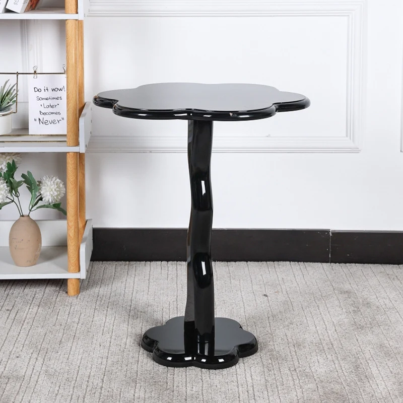 Modern Minimalist Medium-Density Fiberboard & Stainless Steel Flower-Shaped Coffee Table For Living Room