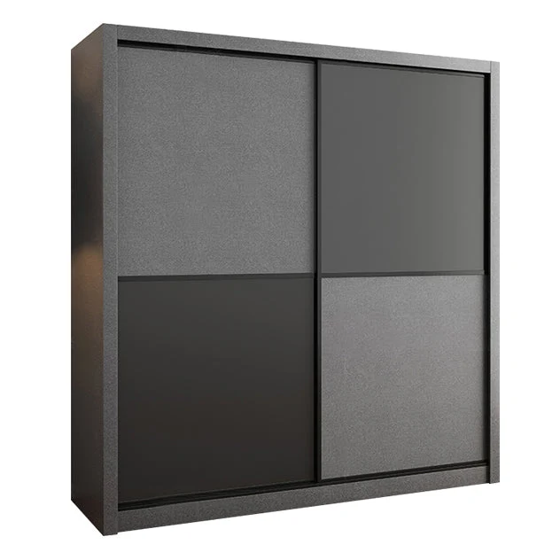 Grey Engineered Wood Wardrobe Armoire Modern Wardrobe Cabinet