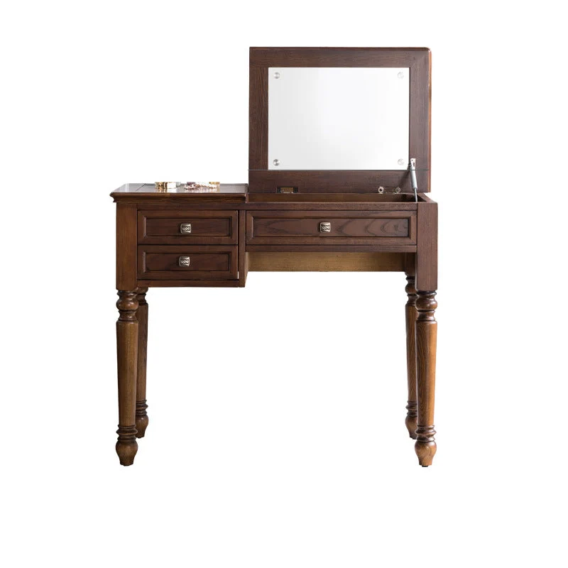 Traditions Vanity Dressing Table Solid Wood Make-up Vanity with Mirrors