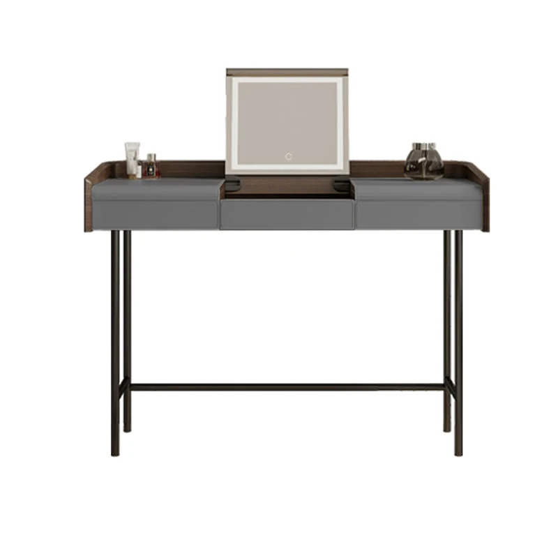Glam Faux Leather Makeup Vanity Desk Bedroom Vanity Dressing Table