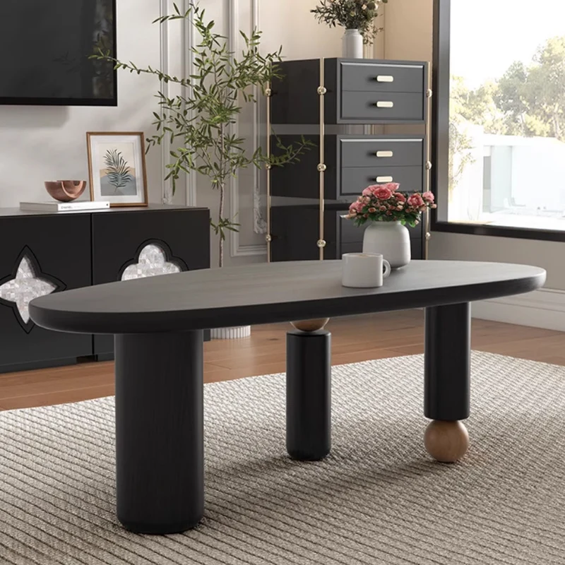 Modern Mid-Century Alien Oval Pine Ash Wood Coffee Table For Living Room