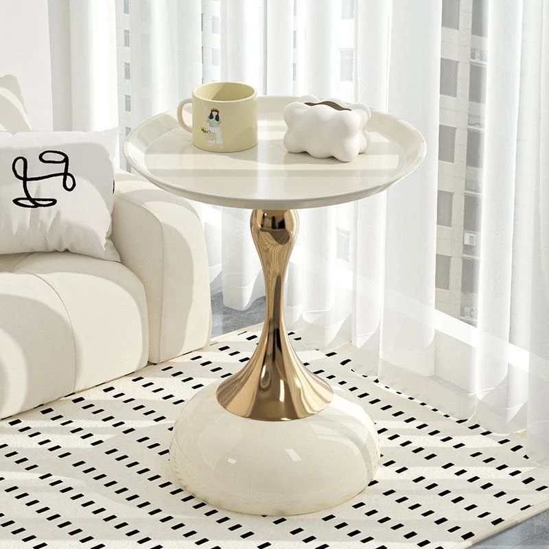 Traditional French Round Iron Side Table For Living Room