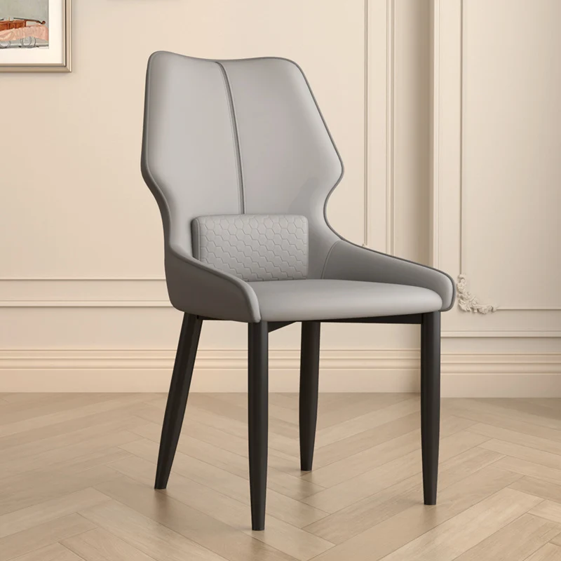 Modern Luxury Carbon Steel, Microfiber Leather Dining Chair Backrest For Dining Room