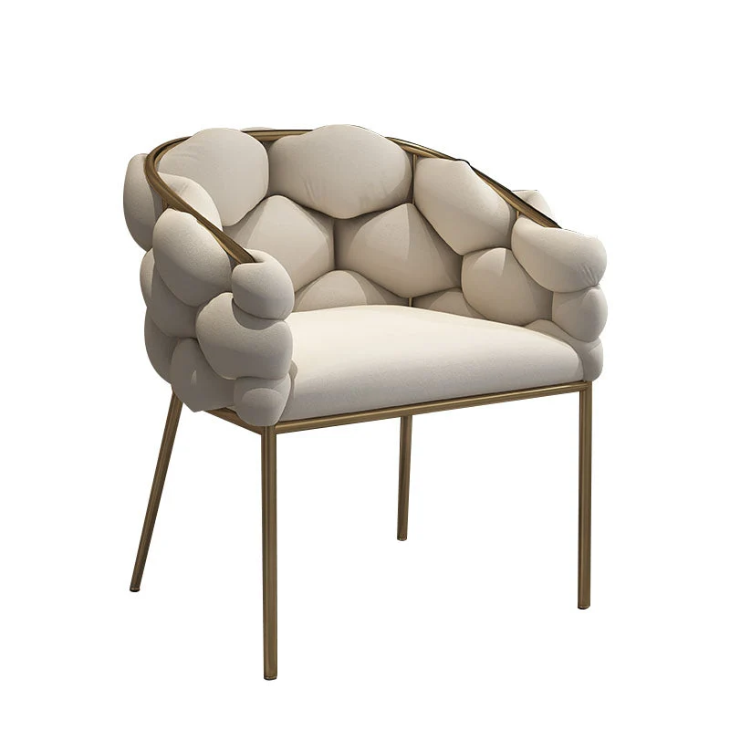 Nordic Style Upholstered Armless Dining Chairs Solid Back Chair for Home