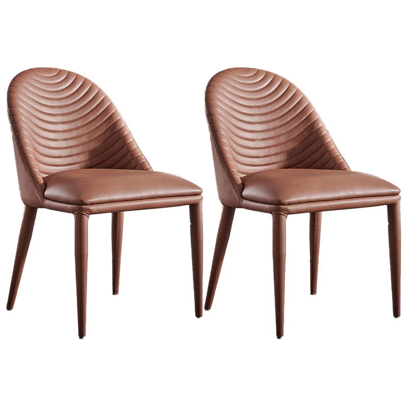 Parsons Matte Finish Dining Chair Designer Style Leather Meeting Room Side Chair