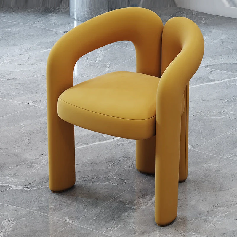 Designer Style Velvet Meeting Room Arm Chair Open Matte Finish Dining Chair