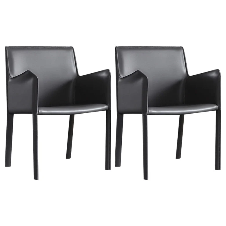 Matte Finish Solid Back Chair Designer Style Home Leather Arm Chair