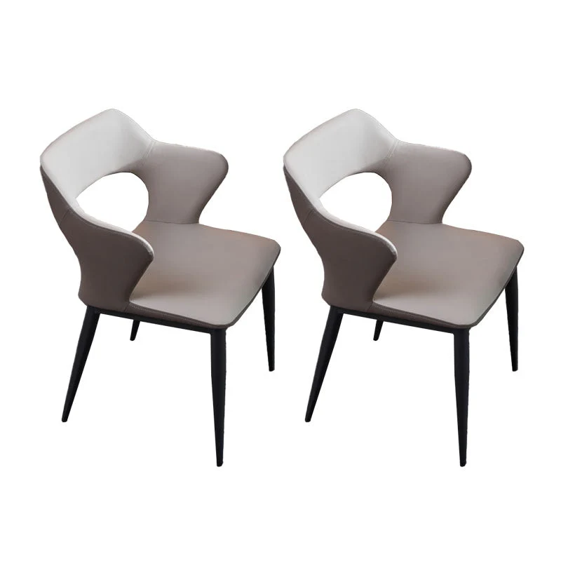 Industrial Faux Leather Side Chair Arm Open Back Side Chairs