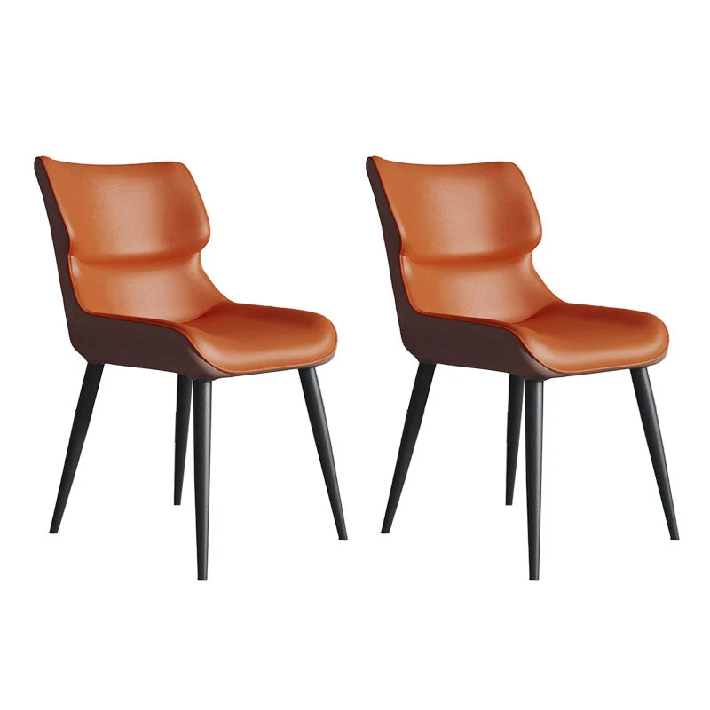 PU Leather Dining Chairs Industrial Style Arm Wingback Parsons Chair for Home