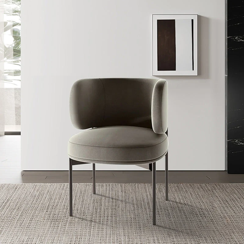 Modern Style Velvet Side Chair Arm Metal Side Chair for Home Use