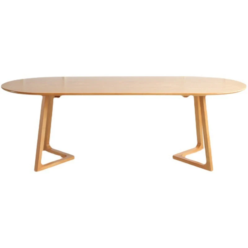 Simplicity Restaurant Table Oval Solid Wood Dining Table for Dining Room