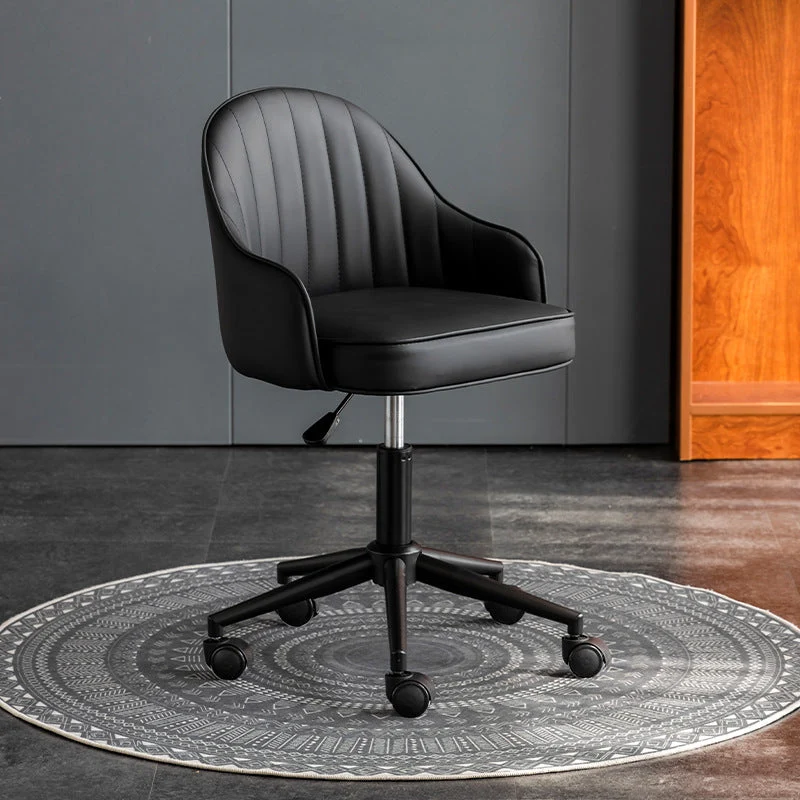 Modern Simplicity Faux Leather Sponge Stainless Steel SGS Desk Chair Backrest Movable For Home Office