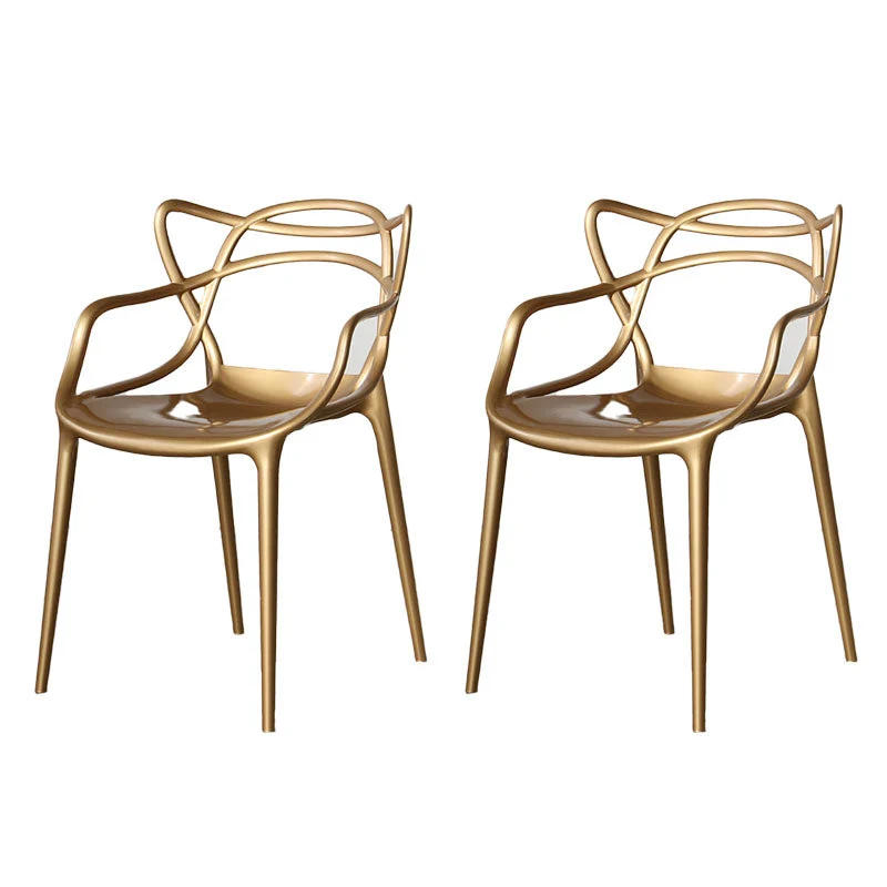 Scandinavian Style Open Back Side Chair for Home Plastic Side Chair