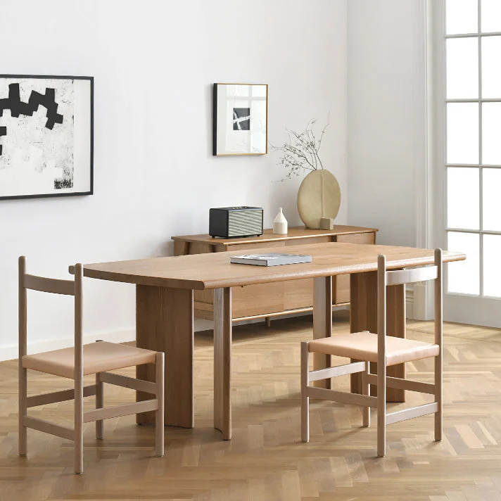 Modern Ash Wood Table for Restaurant Rectangle Kitchen Table with 4 Legs