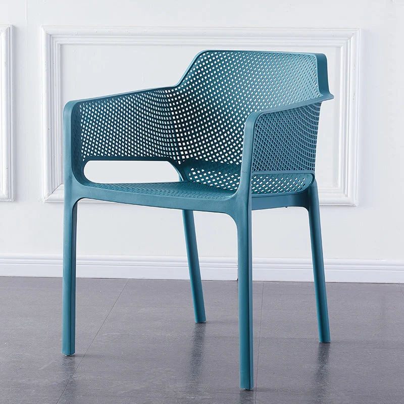 Contemporary Stackable Chair Dining Arm Chairs with Plastic Legs