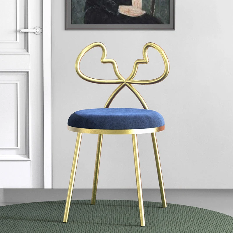 Velvet Armless Dining Chairs Nordic Design Open Back Dining Side Chair