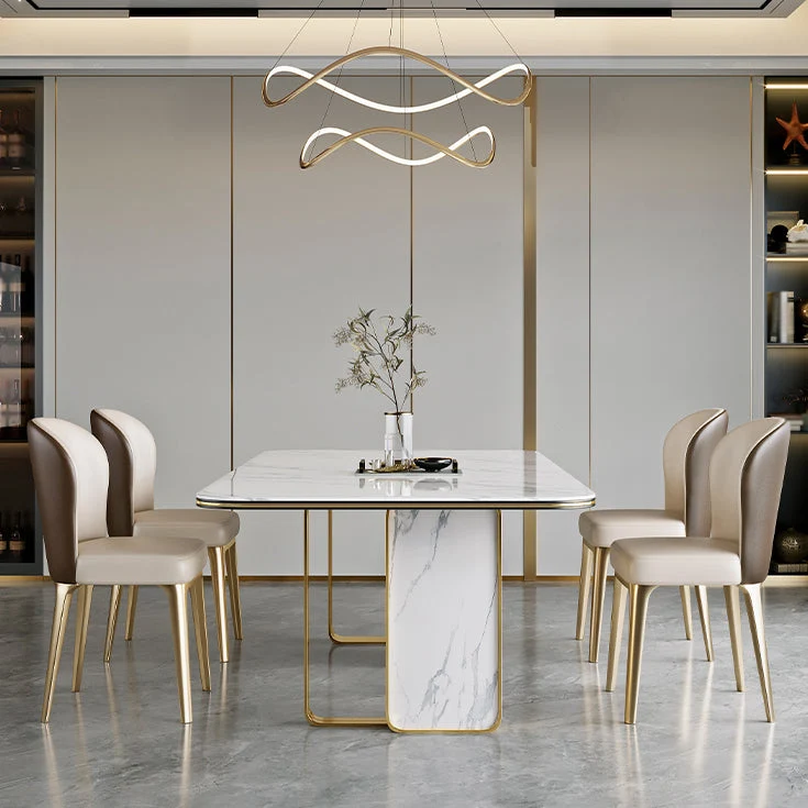 Traditional Luxury Furniture Rectangle Double Pedestal Dining Room Table for Home
