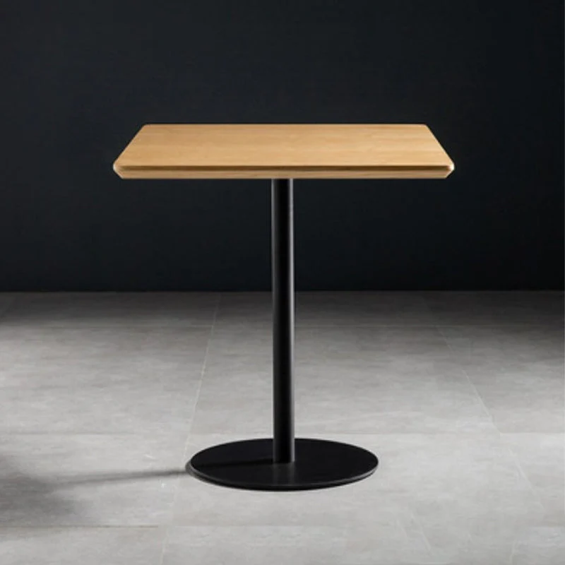 Coffee Shop Wood Dining Table Industrial Style Round Dining Table