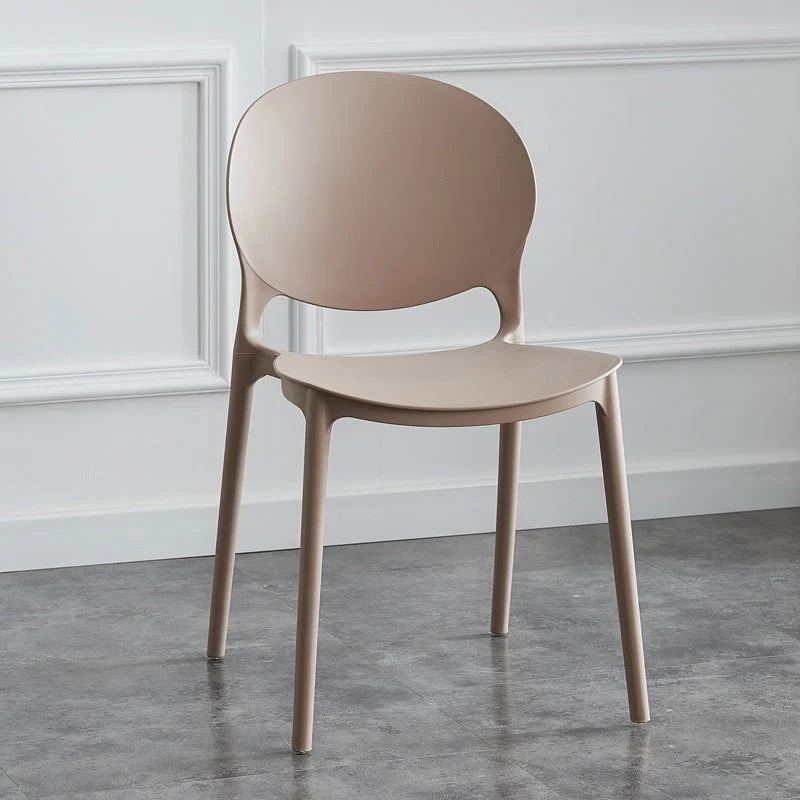 Modern Stackable Chair Dining Open Back Armless Chair for Kitchen with Plastic Legs
