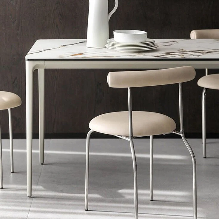 Modern Armless Dining Chairs Stackable Low Back Dining Chair
