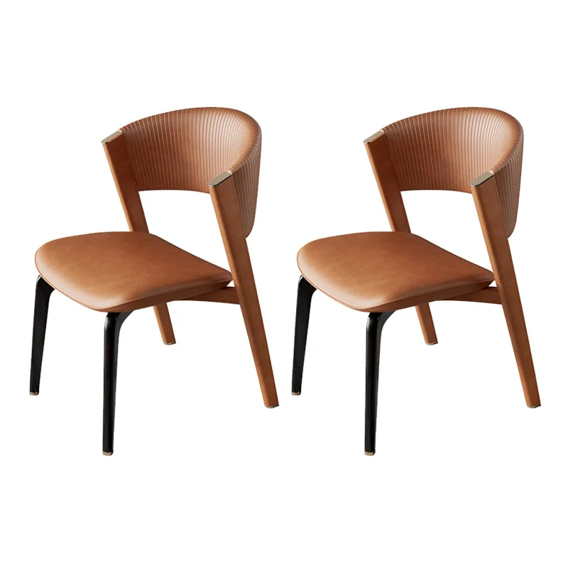 Open Back Dining Accent Chair Upholstered Dining Room Chair for Home