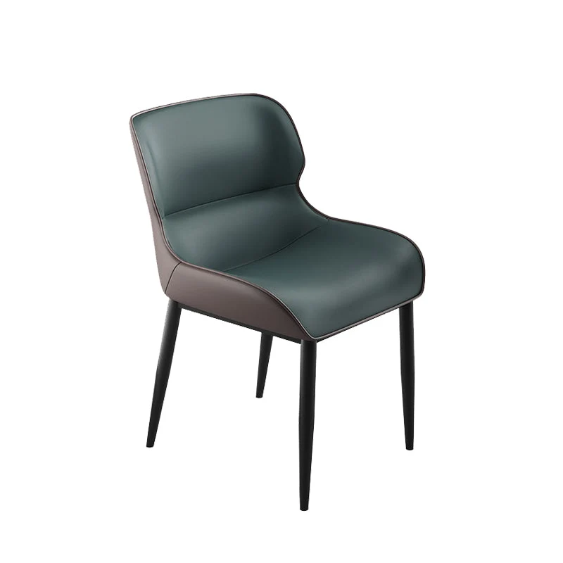 Industrial Armless Dining Chairs Faux Leather Wingback Side Chair