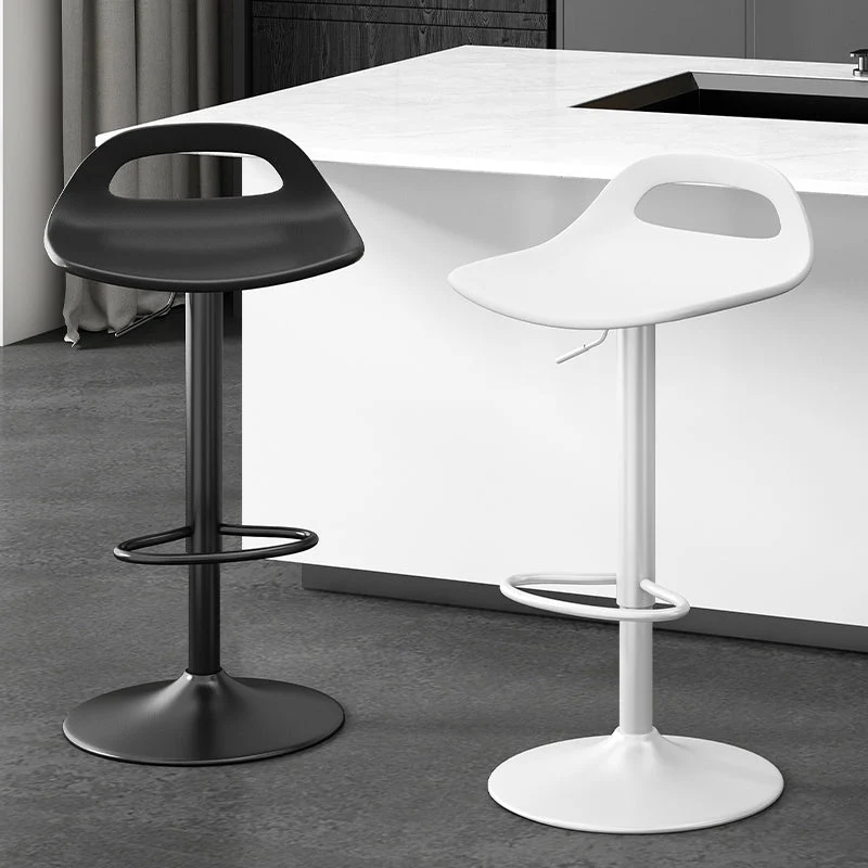 Modern Minimalist Square PP Plastic Steel Bar Stool Low Backrest For Dining Room