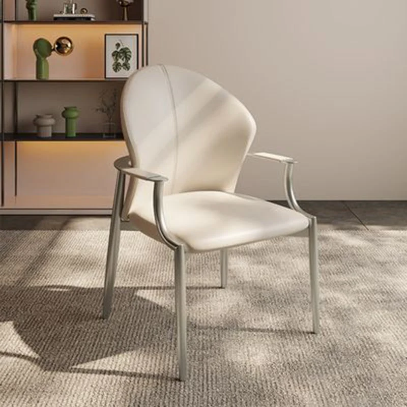 Modern Style Dining Chair Arm Dining Chairs with Metal Legs for Kitchen