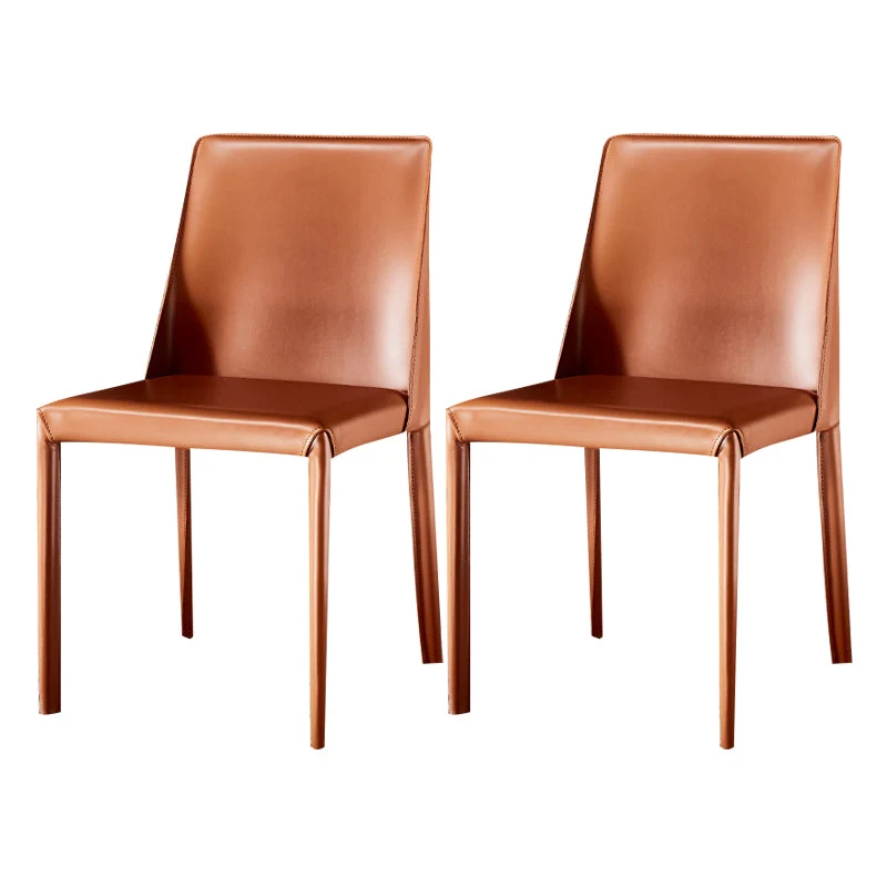 Solid Back Chair Contemporary Modern Leather Indoor-Outdoor Side Chair