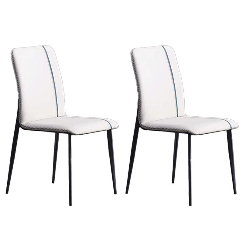 Contemporary Dining Chair Kitchen Armless Side Chairs with Metal Legs