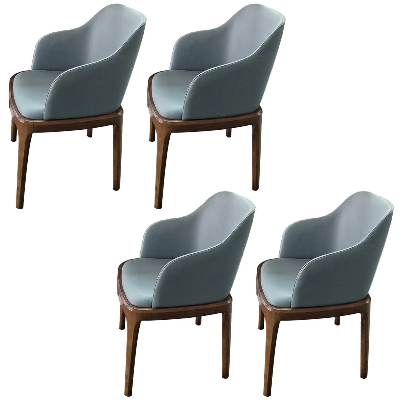 Upholstered Dining Chair Contemporary Kitchen Dining Arm Chair with Wood Legs